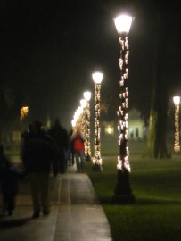 Strolling historic Windsor, Conn. town green after the 2012 Torchlight Parade.