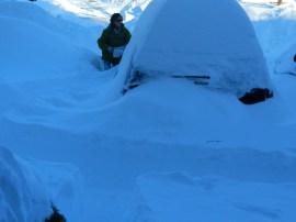 Waist deep in snow in Connecticut.