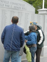 Stopping to take note of fallen Enfield, CT warriors.
