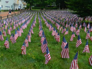 The Field of Flags at Old Sturbridge Village.