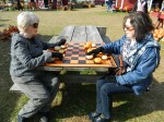 A game of pumpkin checkers