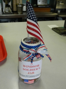 "A Windsor Solder's Collection Jar" shown at Bart's Restaurant in Windsor, CT