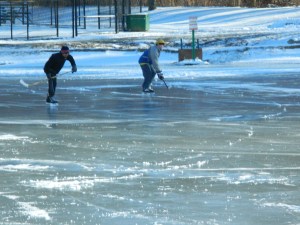 In Connecticut, ice hockey weather.