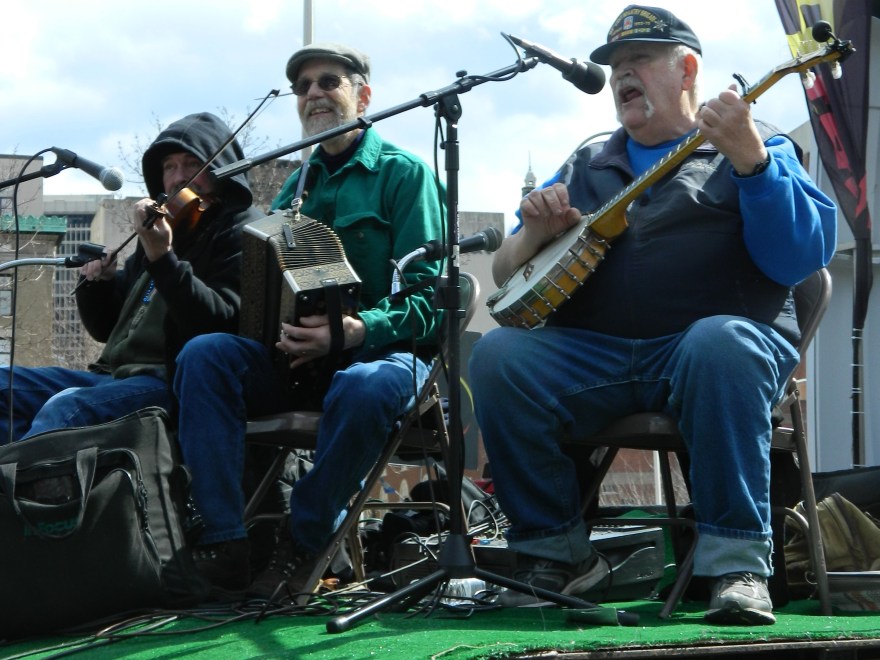 Irish Folk music from this float filled the air at the 2014 Greater Hartford, CT St. Patrick's Parade.