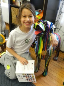 Lia Ernest, 9, was on the "Raining Cats and Dogs" hunt, April 14 at the Windsor Connecticut Chamber of Commerce office.