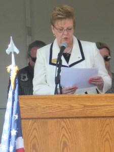 Gold Star Mother Diane Deluzzio reads the names of the 65 fallen.