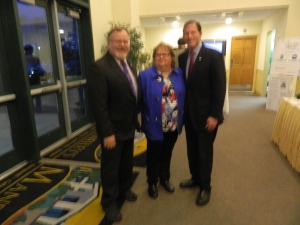 Mayor Donald Trinks, Executive Director of the Windsor Chamber of Commerce Jane Garibay and Sen, Richard Blumenthal.
