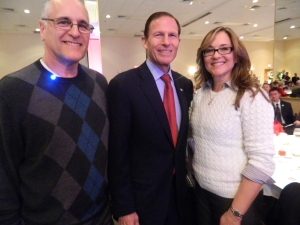 Winners of the breakfasts with Sen. BLumenthal - Charlene Goulet and Joe Bowman.