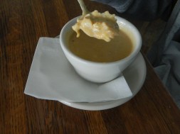 Delectable Lobster Bisque with huge chuncks of lobster.