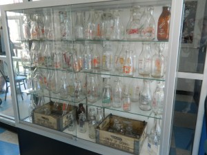 UConn milk bottles over the years.