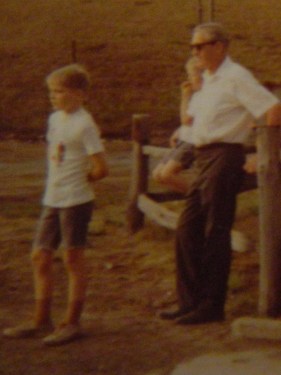 "Big Johnny" shown on vacation in Upstate New York with grandsons Mike and John.