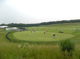 a Traveler's Championship practice field at beautiful River Highlands.