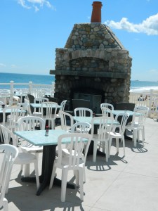 Comfort in the sight of the beautiful stone fireplace.