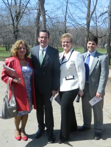 Gov. Malloy attended the ground-breaking ceremony in April 2014 for the Ct Trees of Honor Memeorial in Middletown, CT.