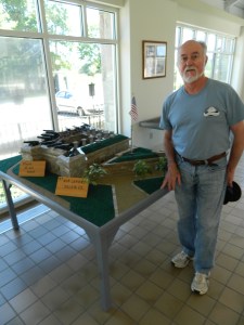 Bob Landry shown with the replica he built of Fort Trumbull currently on display on Fort Trumbull State Park in New London, Connecticut.