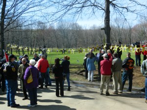 In the background can be seen,the site for memorial currently under construction.