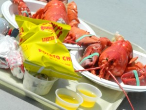who could pass up "steamed and scculent" lobster dinners at Abbott's in Noank, CT?