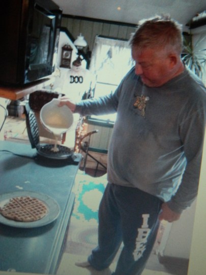 Homemade waffles from her grandson Mike have been added to Mom's Recipe Box.