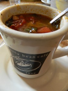 Homemade sauage, vegetable, pasta soup - scrupticous.