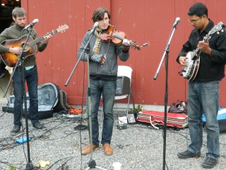 The Whiskey Boys perform during the Reginal Farmer's Market held on Sundays from June through October at the Hale Homestead in Coventry, Connecticut.