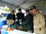 Len Swade and company at the Windsor Democrats booth scooped out a cup of chili for Gov. Dannel Malloy.