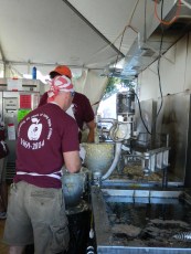 Making the fritters.