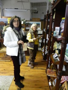 Candy and Dixie browse in the gift shop at the Manchester History Center.