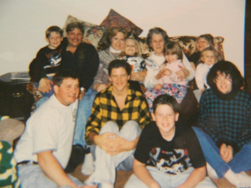 Nathan, Wayne, Jackie, Michelle, Mom/Nana holding   , Katie, Maryann, Mike, Melane and Dan.