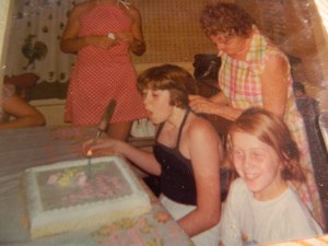 Ded, Aunt June and Jillian at Deb's birthday.