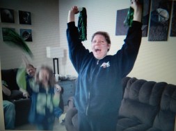 Katie shows some spirit.