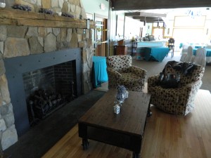 One of two working fireplaces at the Golf CLub at Windham - this one is located in the fine dining area.