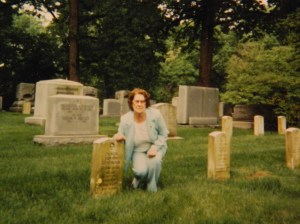 Cecelia Generous Bennett, my mother, shown at the graveside of her brother Oliver Elwyn Gnerous, in Arlington National Cemetery circa the 1990s.