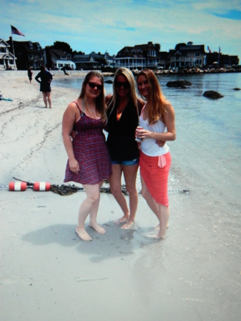 My niece Maryann, center, her cousin April, right, and their friend Christina at Groton Long Point on the Connecticut shore.