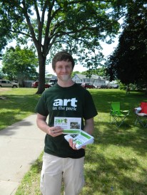 John, an English teacher at Rockville High School in neighboring Vernon, works with Young@Art and volunteered to pass out programs on Sunday.