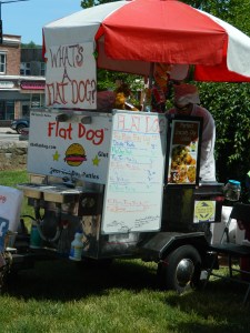 and flat hot dogs were all part of the scene.