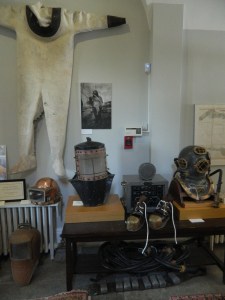 Early underwater diving gear.