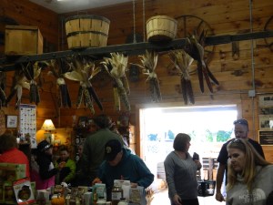 Inside the barn market.
