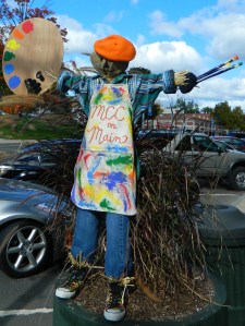 In front of MCC on Main, of course, an artist scarecrow,