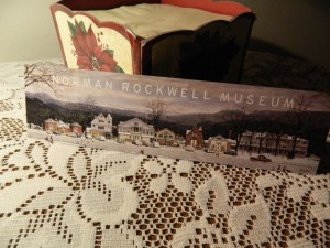 Norman Rockwell's Stockbridge Main Street on Christmas Eve. 