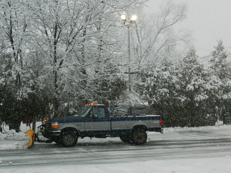 Snowplowers  who had an lean earnings until Friday, were out making a paycheck. 