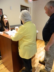 My sister Dixie and her son Mike prepare to make wagers in the 2016 Kentucky Derby.