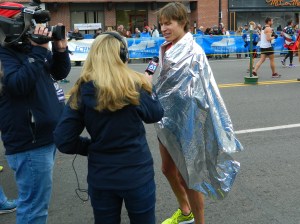 Winner Ben True being interviewed by Fox 61.
