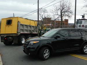 Street blockades to ensure safety. 