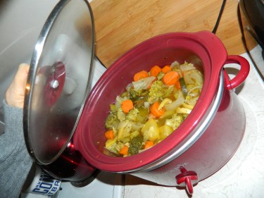 Her daughter Candy's no-salt, crockpot simmered, fresh vegetable soup has been added to Mom's Recipe Box.